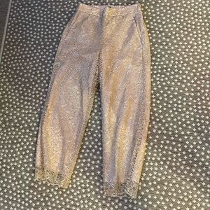 JCrew champagne shimmer lace pants size 6